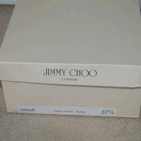 Jimmy Choo Glossy Elaphe Snake Orchid Strappy Heel - Picture 7 of 8